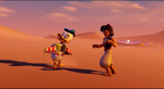 Aladdin and Donald with Buzz Lightyear's jetpack