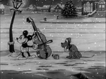 Mickey and Pluto in the snow