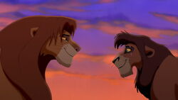 Simba discovers that Kovu is good