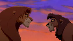 Simba discovers that Kovu is good