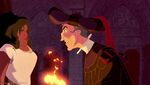 Esmeralda about to spit in Frollo's face