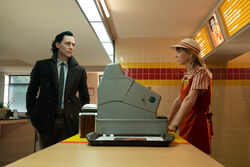 Loki - 2x02 - Breaking Brad - Photography - Loki and Sylvie at McDonald's