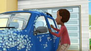 Mr mcstuffins washes the car