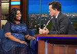 Octavia Spencer visiting The Late Show with Stephen Colbert in September 2016.