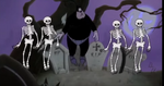 Pete dancing with the Skeletons