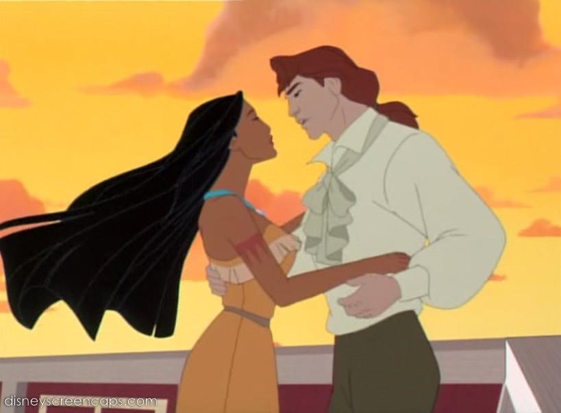 disney pocahontas and john smith kiss