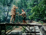 Robin Hood and Little John dueling