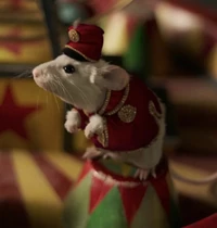 Un topolino vestito come Timoteo nel live action del 2019.