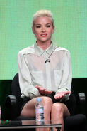 Jaime King speaks onstage at the Hart of Dixie panel at the 2011 Summer TCA Tour.