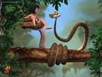 Kaa and Mowgli in The Jungle Book Groove Party