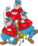 A trio of standard Beagle Boys