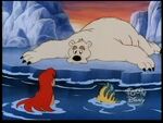 Ariel and Flounder meet a polar bear