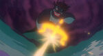 Ursula trying to blast Ariel with the power of the trident