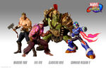 The four DLC costumes for Thor, Ryu, Hulk, and Mega Man X that come with the Deluxe Edition of the game