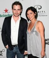 Rider Strong with wife Alexandra Barreto.