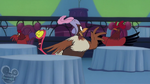 Yo Yo Flamingo alongside Clara Cluck in House of Mouse