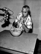 Jimmy making sound effects for a Disney cartoon