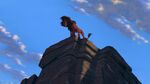 Scar giving the hyenas the signal to start the stampede