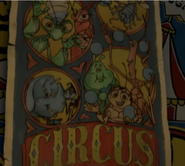 A poster featuring the members of P.T.'s circus troupe