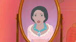 Pocahontas isn't very happy with her hair, makeup and attire