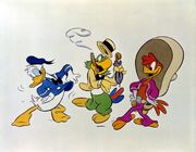 Final designs of the Three Caballeros by Fred Moore.