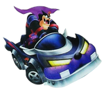 Captain Dark in his vehicle