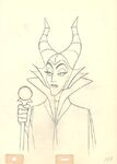 Production drawing of scowling Maleficent.