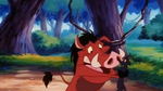 Pumbaa tells Timon all of the nice things he and Timon did that they walked along then it rained and Pumbaa got zapped by lightning then Timon help Pumbaa remember
