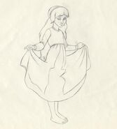 A refined drawing of the earlier Eilonwy concept sketch.