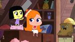 Chibi Tilly brushing Chibi Candace's hair.