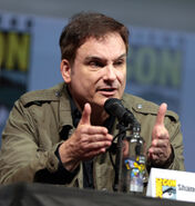 Shane Black speaks at the 2018 San Diego Comic Con.