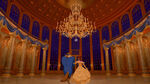 Belle and the Beast going into the ballroom.