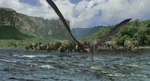 Dinosaur-disneyscreencaps com-556.jpg (383 KB) A whole herd of Pachyrhinosaurus drinking near the river while a Pteranodon swoops down and carries off Aladar's egg
