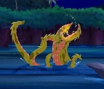 Peter Pan dealing with the sea monster