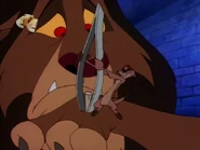 Timon removing a thorn from Claudius' paw