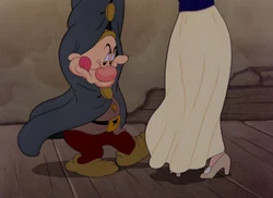 Sneezy as Dopey's lower half during "The Silly Song".