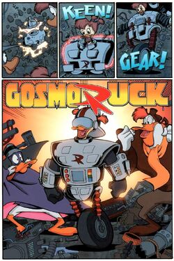 Gosalyn in the Gizmosuit in "The Duck Knight Returns".