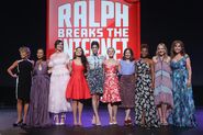 Auli'i Cravalho along with other Disney Princess voice actresses, and Sarah Silverman, at the D23 Expo 2017.