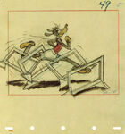 Goofy in the hurdle race storyboard.