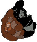 Kerchak and Kala with their son who is killed by Sabor.