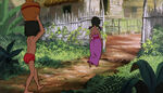 Mowgli follows the girl to the Man Village.