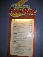 Redd Rockett's Pizza Port menu.