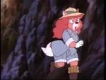 Katie flees.