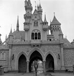 Walt walking around Disneyland.