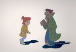 Animation cel of Jenny and Fagin.