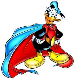 Super Duck Showing His Skiny Wings Act Like Superhero Royalty Free