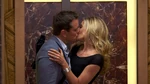 Christina and Morgan kissing in the elevator