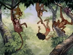 The Bandar-long with Mowgli in The Jungle Book