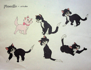 A colored model sheet of Marcello with Marie.