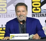 Arnold Schwarzenegger speaks at the 2019 San Diego Comic Con.